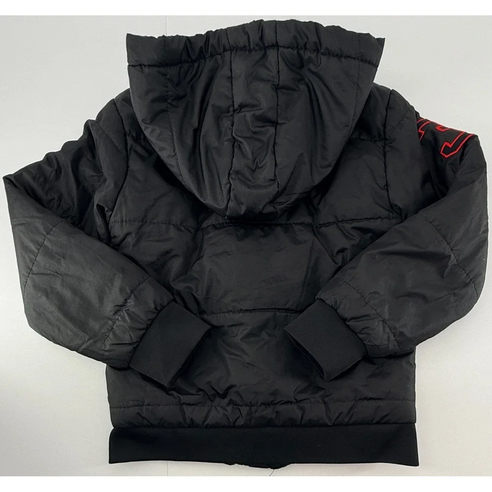 U.S. Polo Assn Boys Puffer Jacket‎ XS 4-5 Black Hooded Full Zip Winter Coat